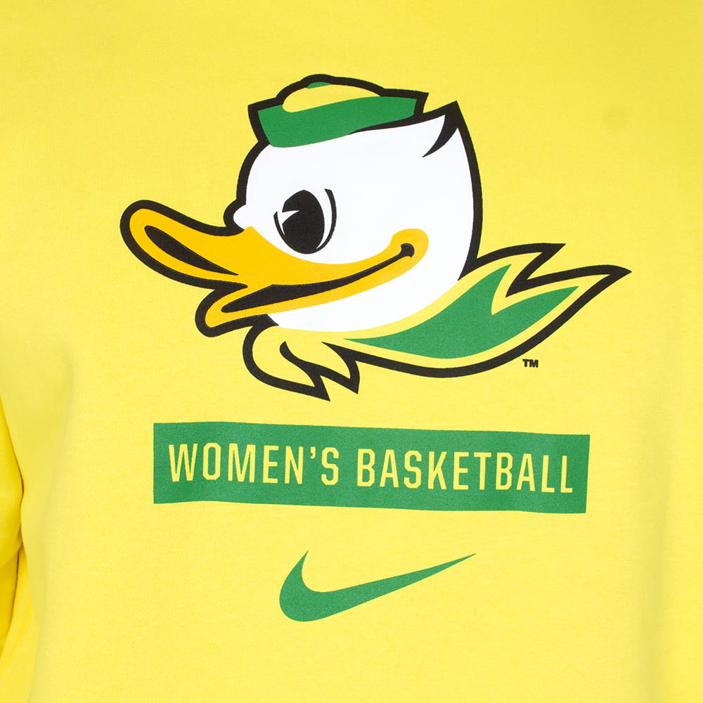 Fighting Duck, Nike, Yellow, Hoodie, Cotton Blend, Women, Unisex, Basketball, Women's, Sweatshirt, Pullover, 433177